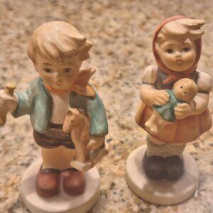 Goebel Hummel BOY WITH HORSE & Goebel Hummel GIRL WITH DOLL Mint Condition